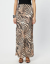 ANIMAL PRINT MAXI SKIRT - Tiger