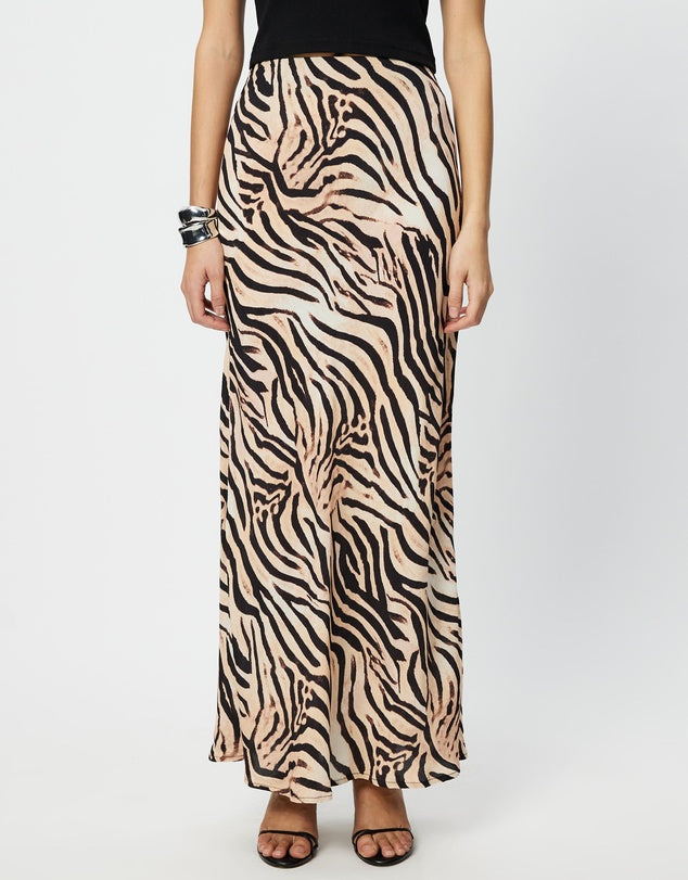 ANIMAL PRINT MAXI SKIRT - Tiger