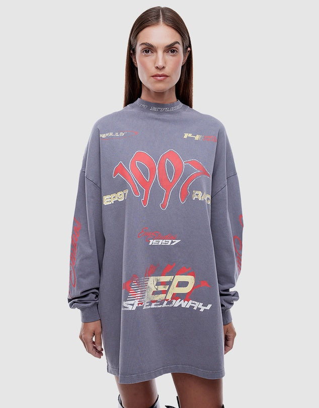 1997 TEE DRESS - WASHED GREY