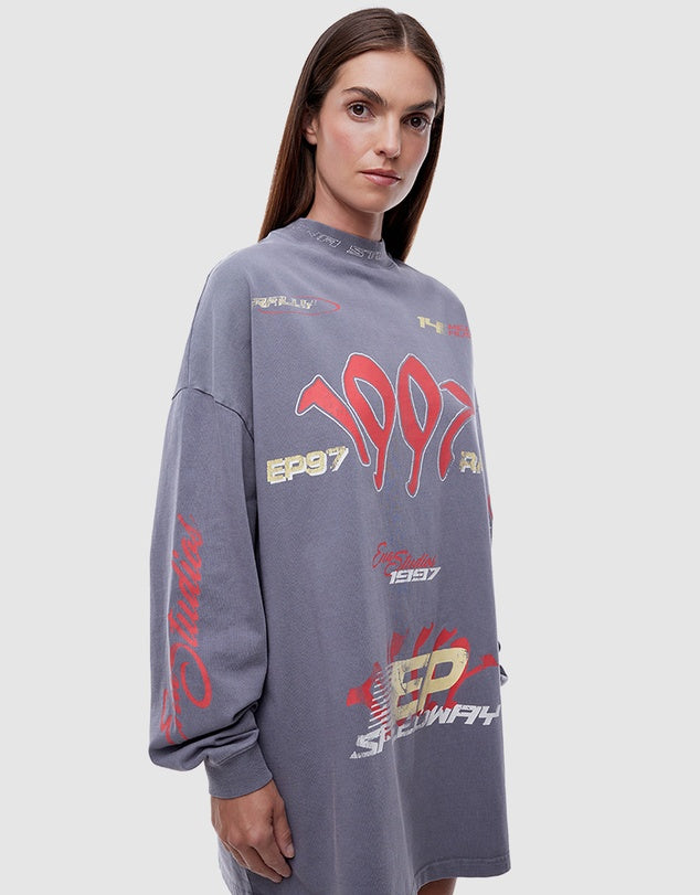 1997 TEE DRESS - WASHED GREY