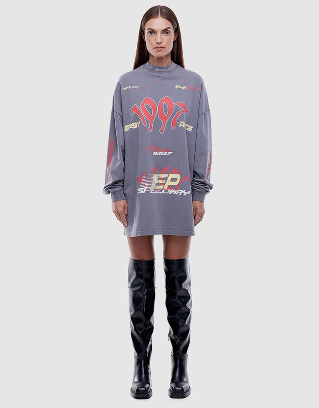 1997 TEE DRESS - WASHED GREY