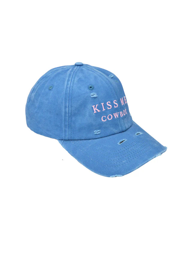 Kiss Me Cowboy Cap - Blue