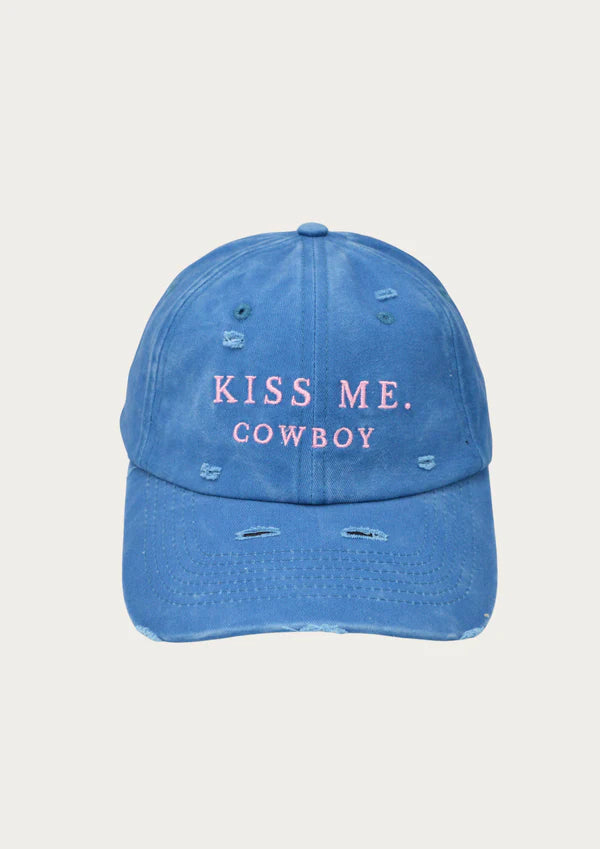 Kiss Me Cowboy Cap - Blue