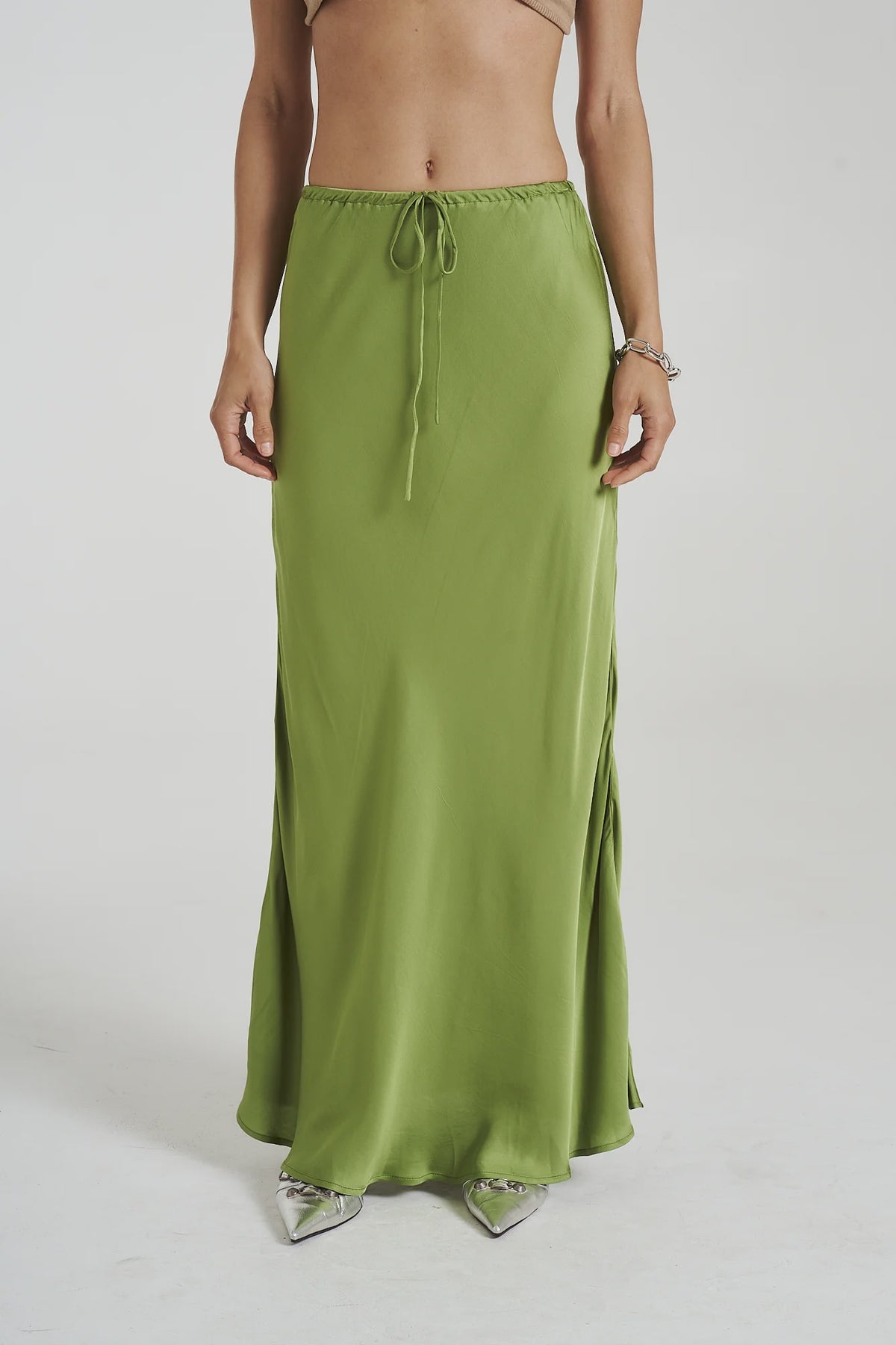 MAXI BIAS SKIRT - Moss