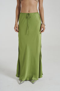 MAXI BIAS SKIRT - Moss