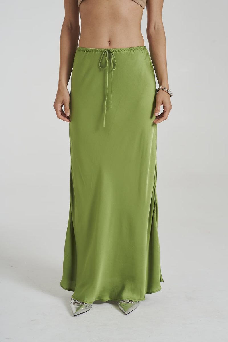 MAXI BIAS SKIRT - Moss