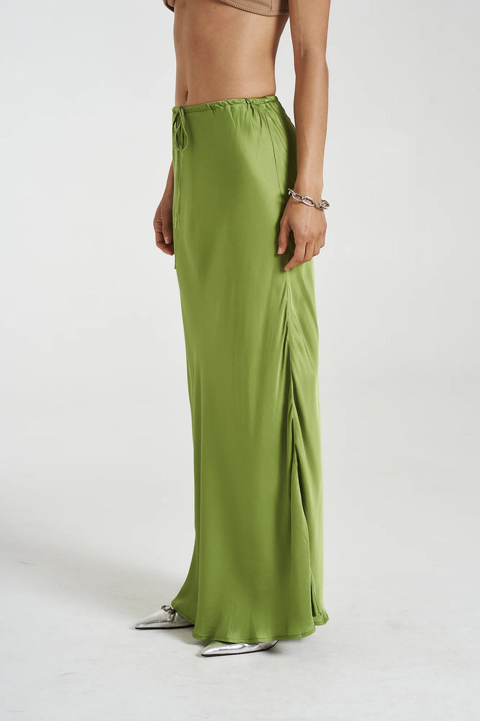 MAXI BIAS SKIRT - Moss