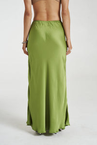 MAXI BIAS SKIRT - Moss