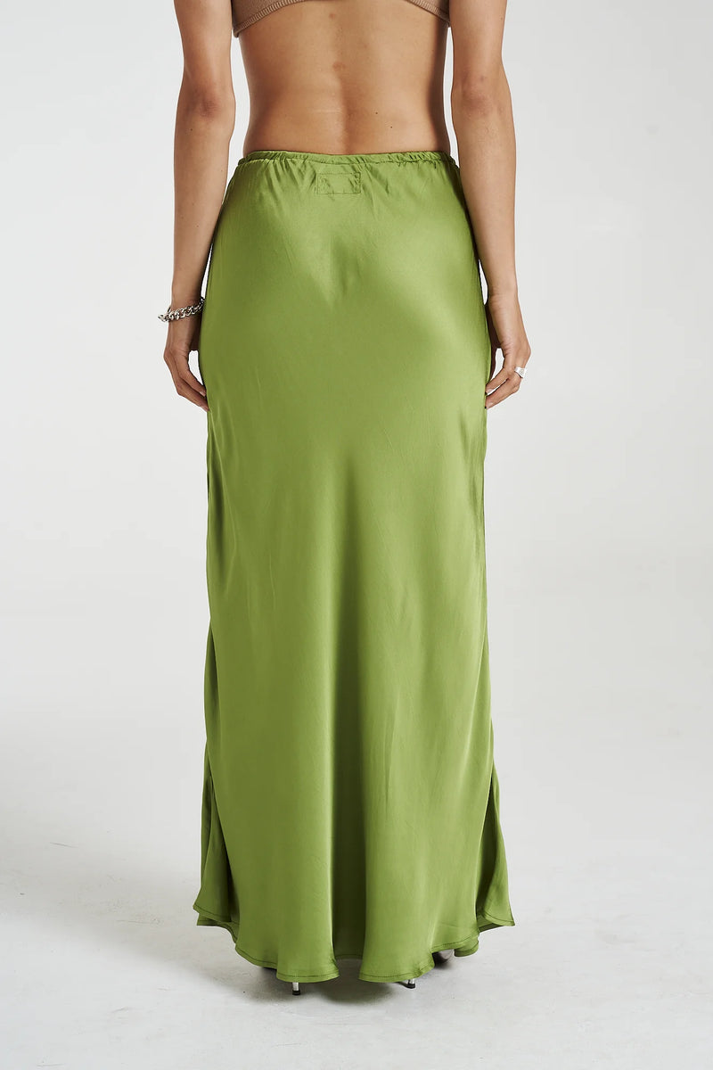 MAXI BIAS SKIRT - Moss