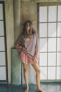 DOUBLE TROUBLE LS TEE - PINK