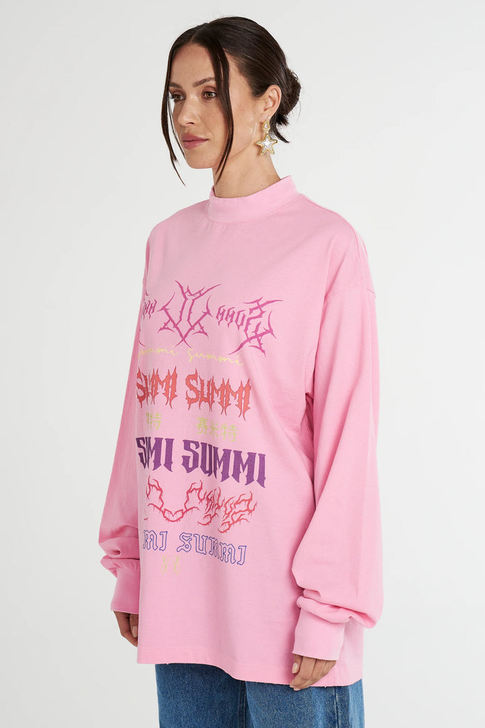 LS BAND TEE - PINK PINK