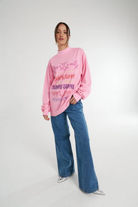 LS BAND TEE - PINK PINK