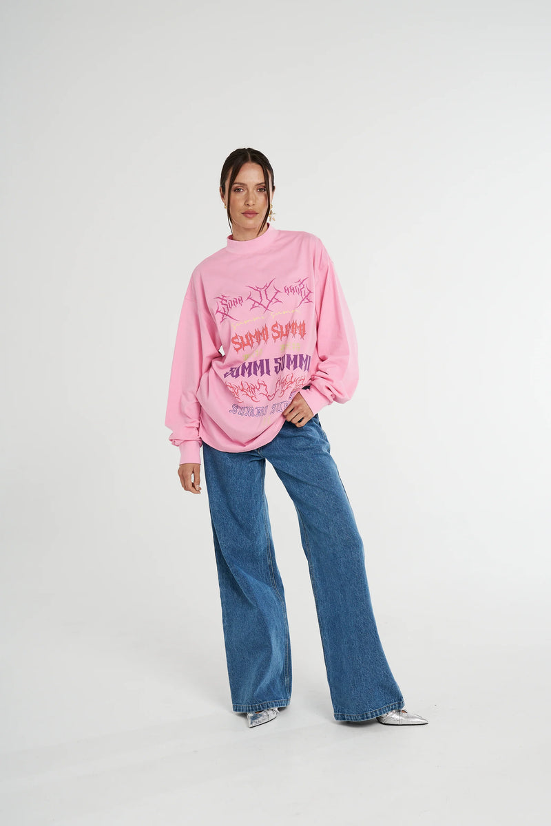 LS BAND TEE - PINK PINK