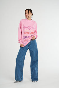 LS BAND TEE - PINK PINK