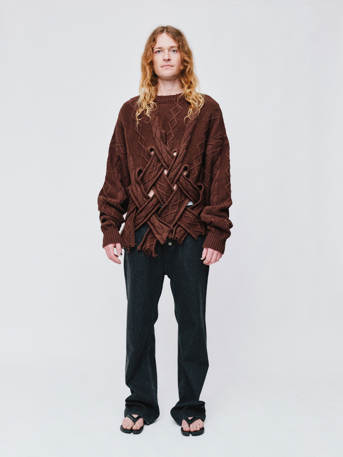 MENS RUE SWEATER DARK BROWN