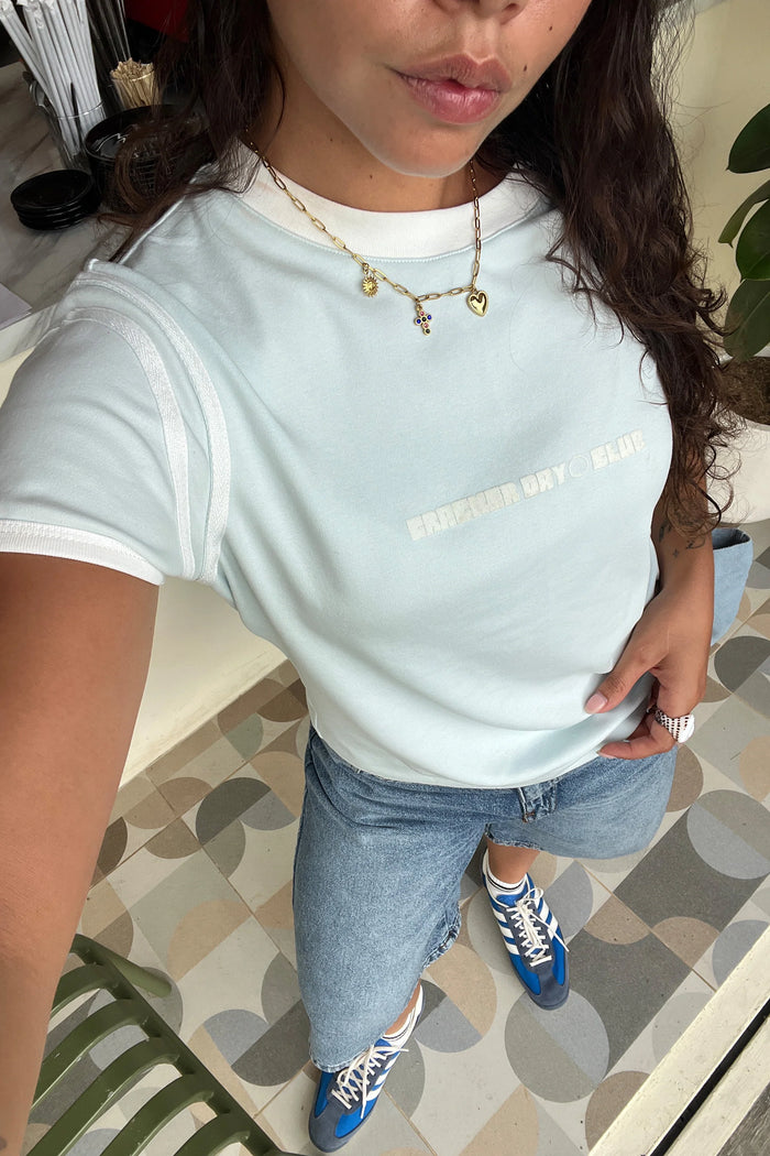 Racer Baby Tee Shirt - Baby Blue