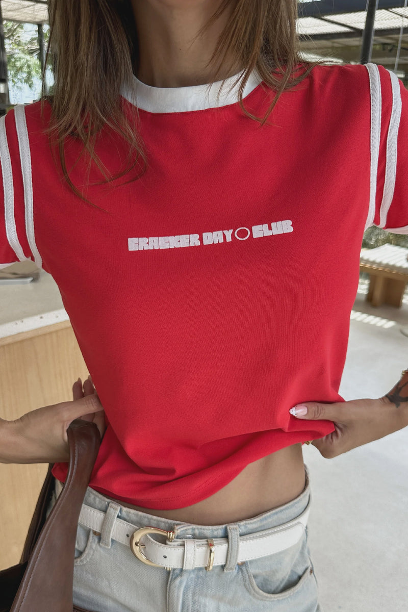 Racer Baby Tee Shirt - Red