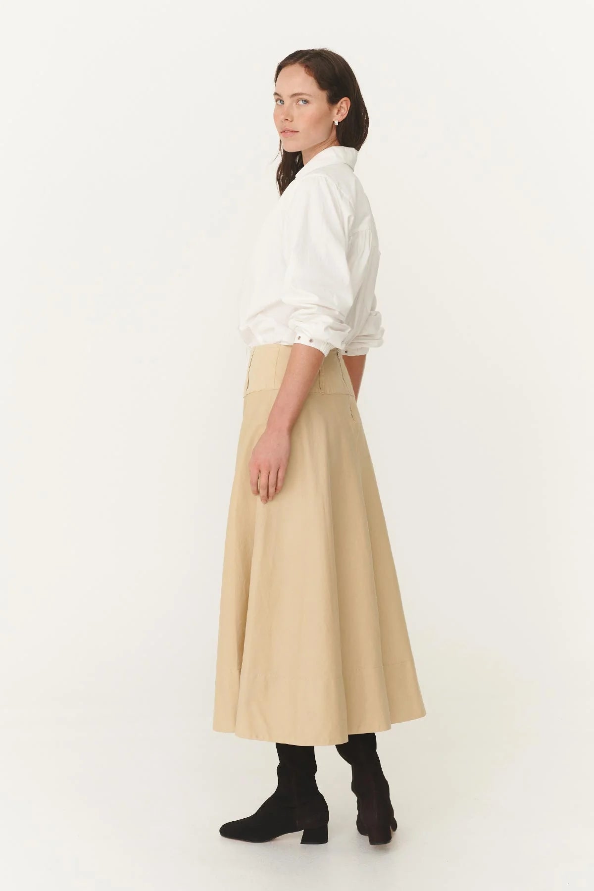 Anouk Midi Skirt - Khaki