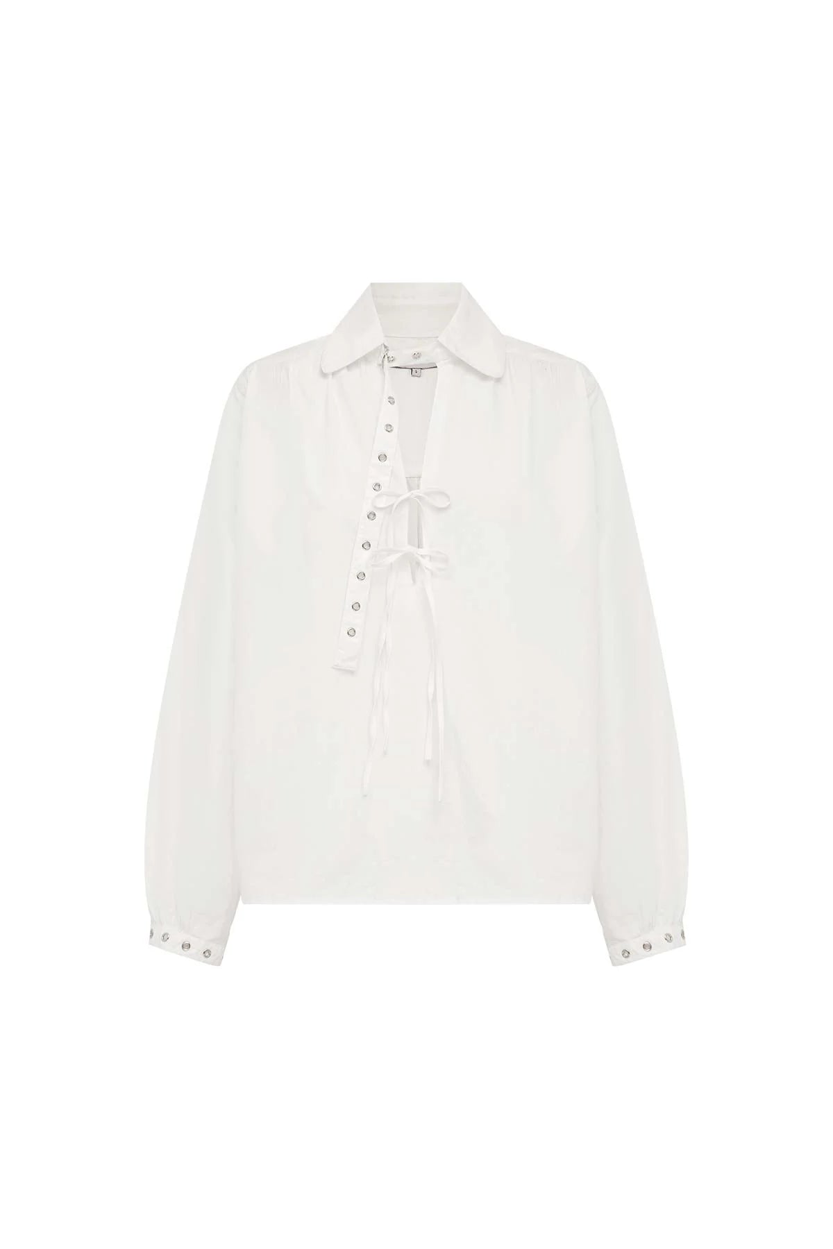 Luma Organic Eyelet Blouse - Bone