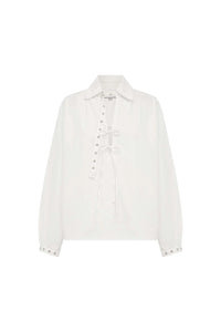 Luma Organic Eyelet Blouse - Bone