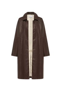 Marlow Coated Trench Coat - Umber
