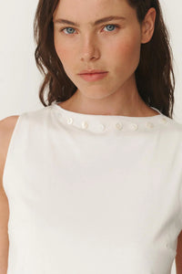 Muriel Button Boatneck Tank