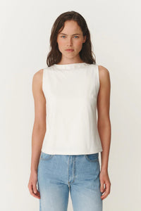 Muriel Button Boatneck Tank
