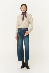 Noa Knit Neckerchief Scarf - Aubergine