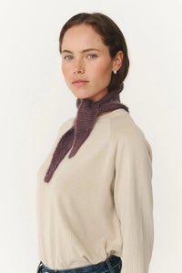 Noa Knit Neckerchief Scarf - Aubergine