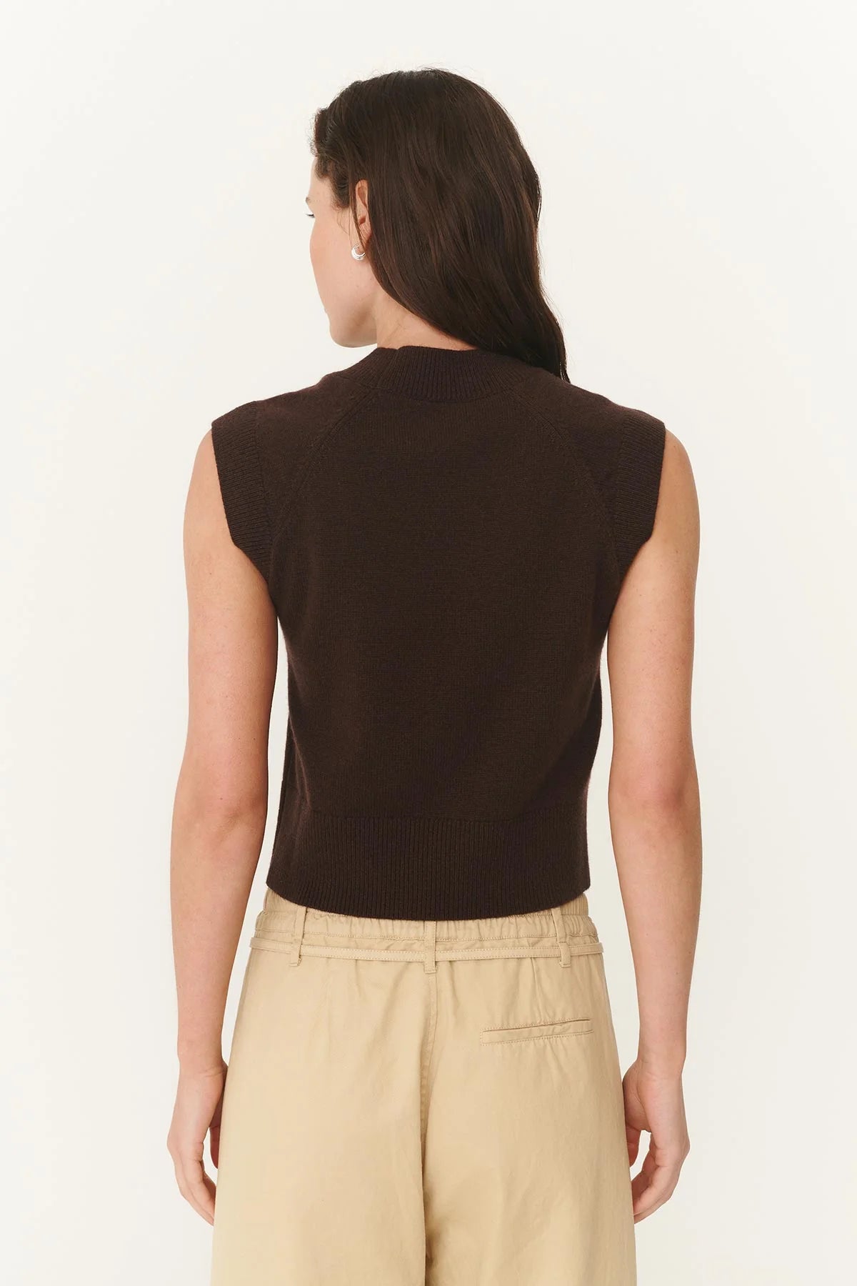 Quinn Merino Knit Vest - Dark Cacao