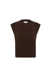 Quinn Merino Knit Vest - Dark Cacao