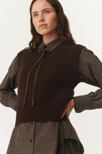 Quinn Merino Knit Vest - Dark Cacao