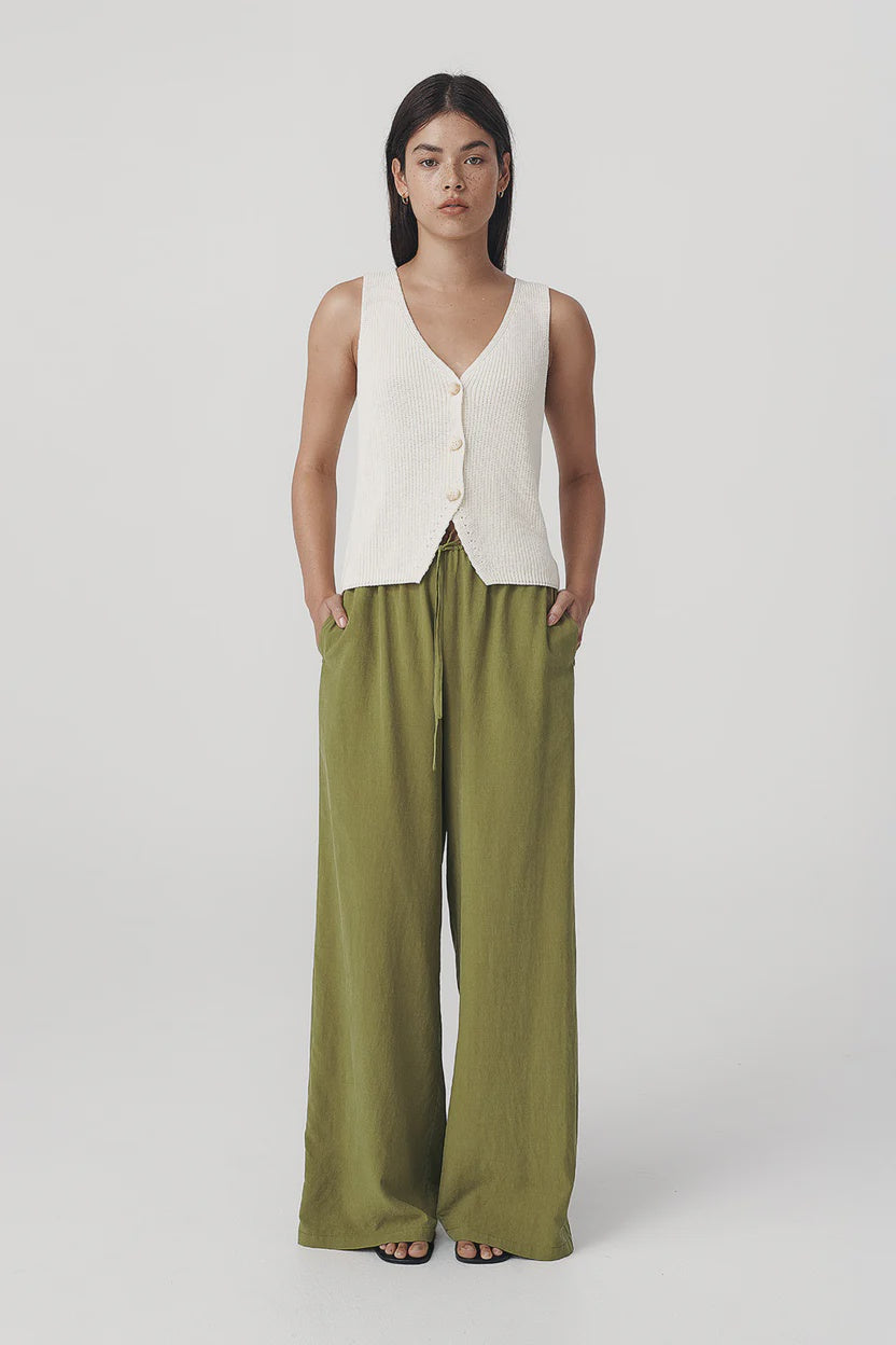 Tia Palazzo Pants - Palm Green