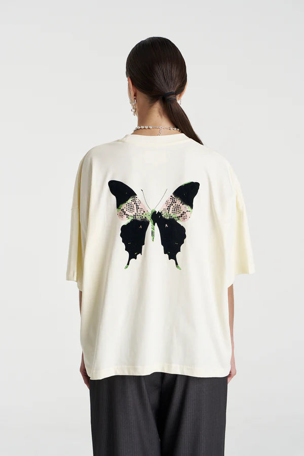 BUTTERFLY SS TEE - VANILLA