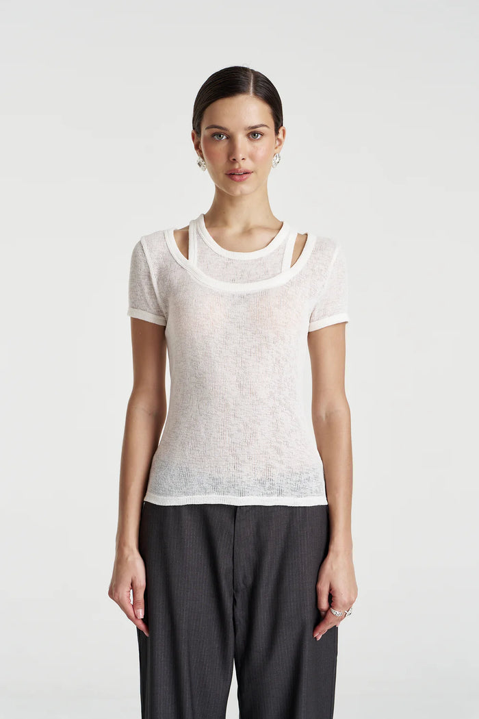 CUT OUT TOP - VANILLA