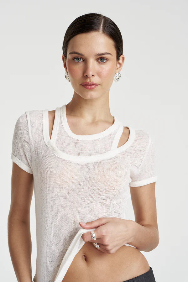 CUT OUT TOP - VANILLA