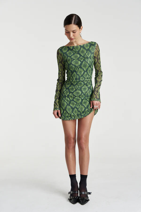 HIBERNATE A-LINE MINI DRESS - VIPER