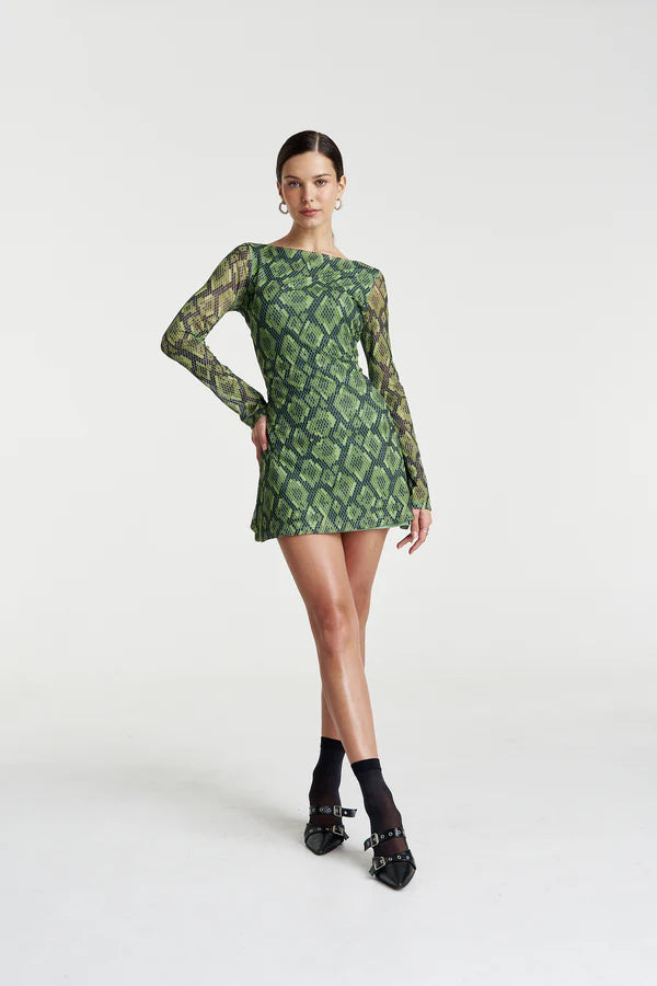 HIBERNATE A-LINE MINI DRESS - VIPER