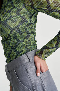 MESH LS ROUCHED SKIVVY - VIPER