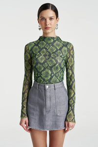 MESH LS ROUCHED SKIVVY - VIPER