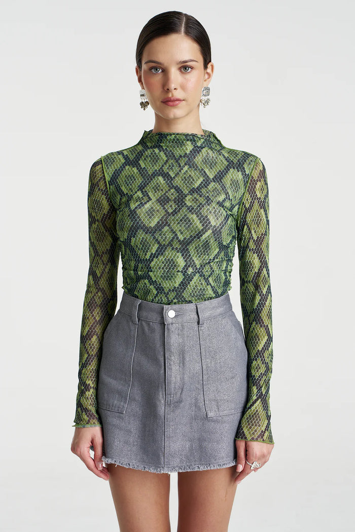 MESH LS ROUCHED SKIVVY - VIPER