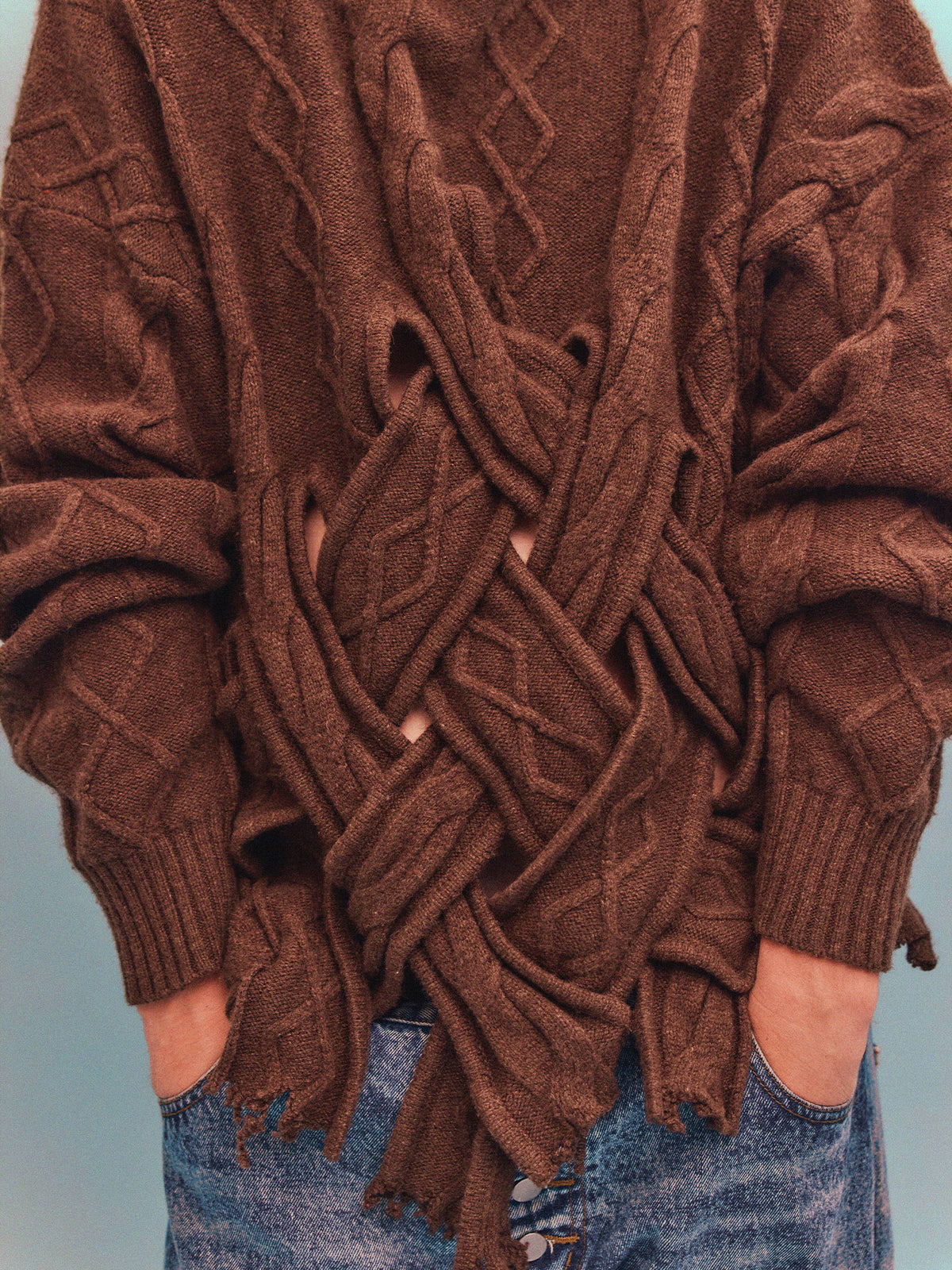 MENS RUE SWEATER DARK BROWN
