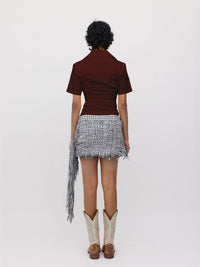 Corrine Mini Skirt - Black/White Check