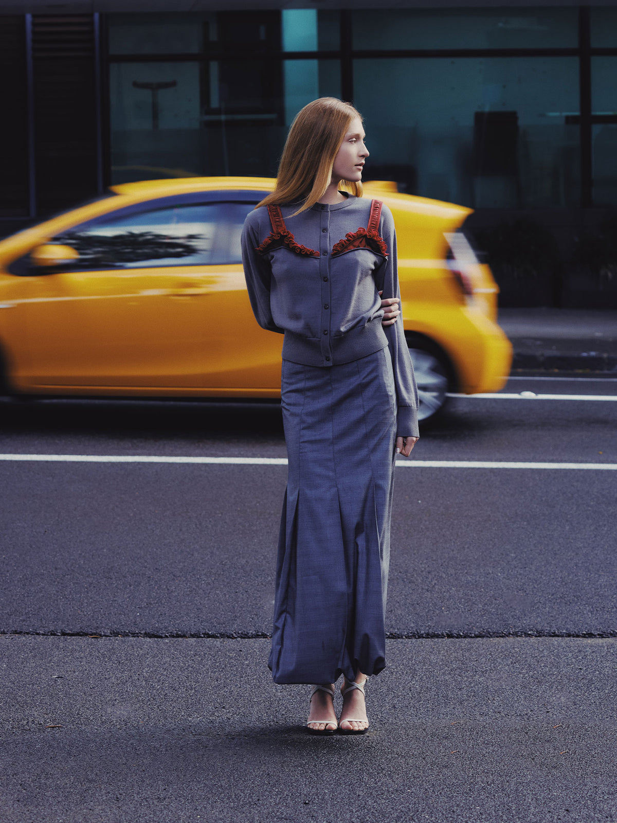 Chloe Wool Cardigan - Slate Grey