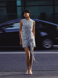 Corinne Mini Dress - Black/White Check