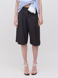 Charlie Shorts - Charcoal Thin Stripe