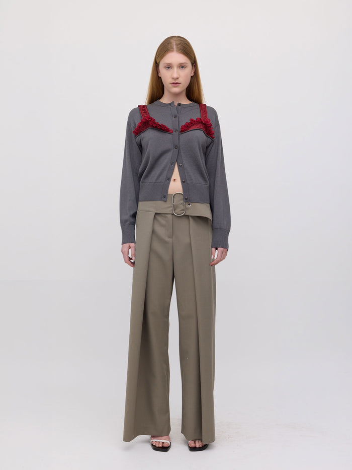 Chloe Wool Cardigan - Slate Grey