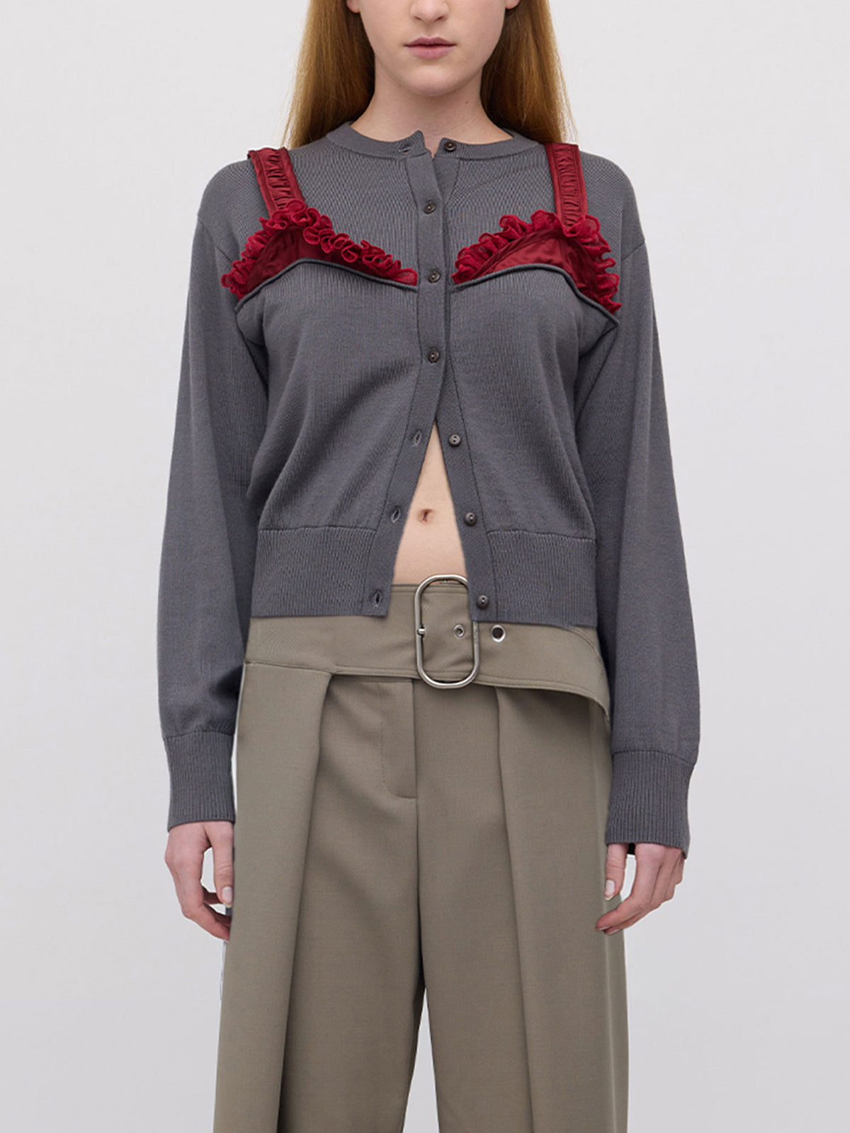 Chloe Wool Cardigan - Slate Grey