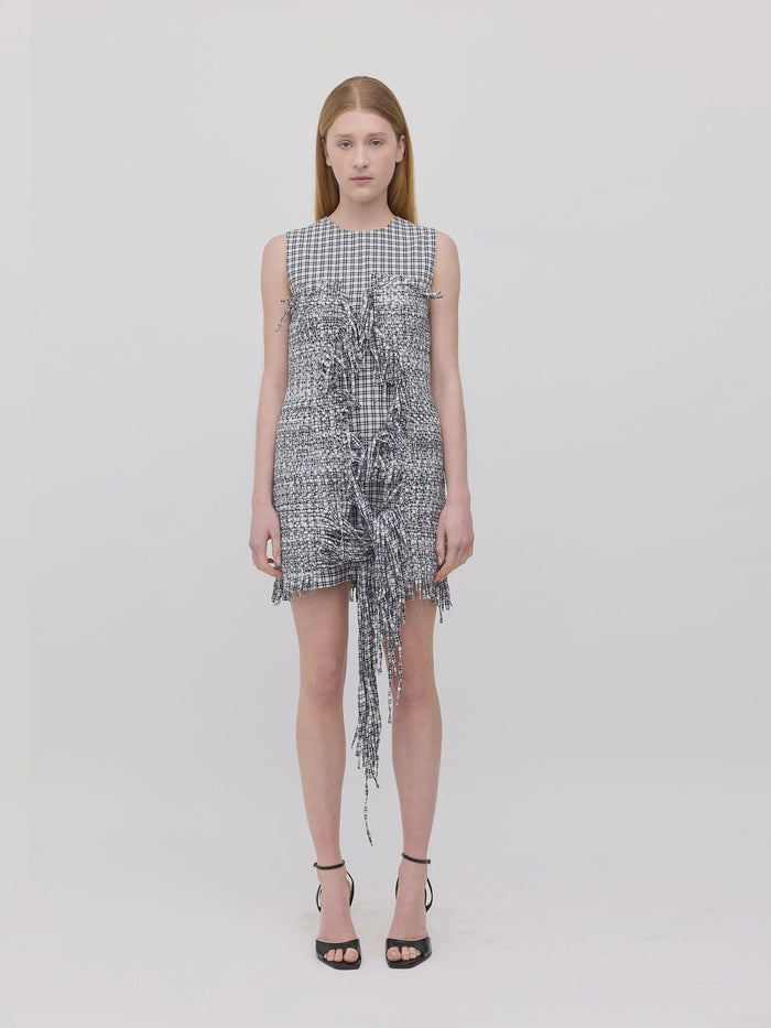 Corinne Mini Dress - Black/White Check