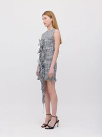 Corinne Mini Dress - Black/White Check